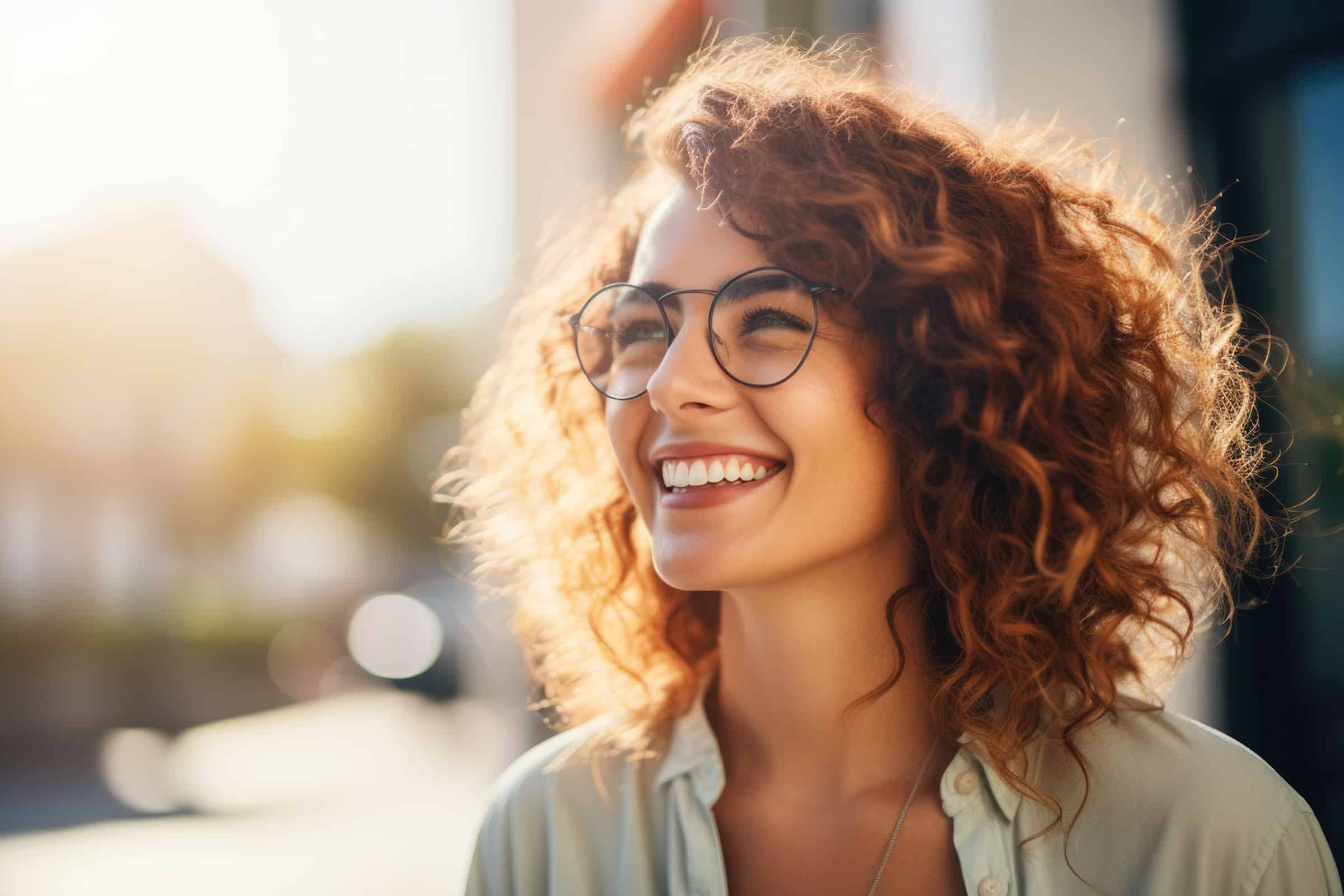 Woman smiling after getting cosmetic dental treatment on her smile in Auburn Hills, MI